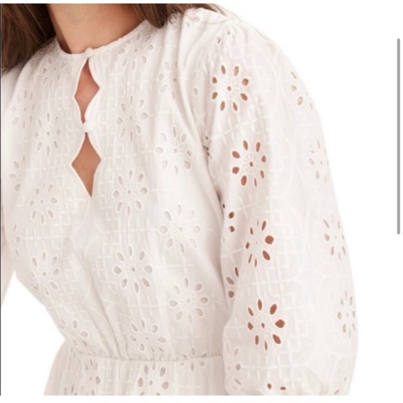 NWT J. Crew 3/4 sleeves eyelet dress - Size XS - Picture 2 of 6